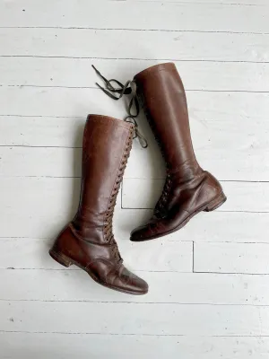 1930s Land Girl Leather Boots