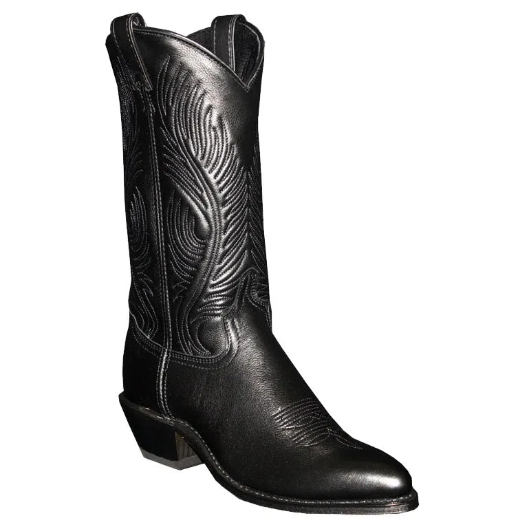 Abilene Ladies 11” Black Cowhide Round Toe Boot 9050