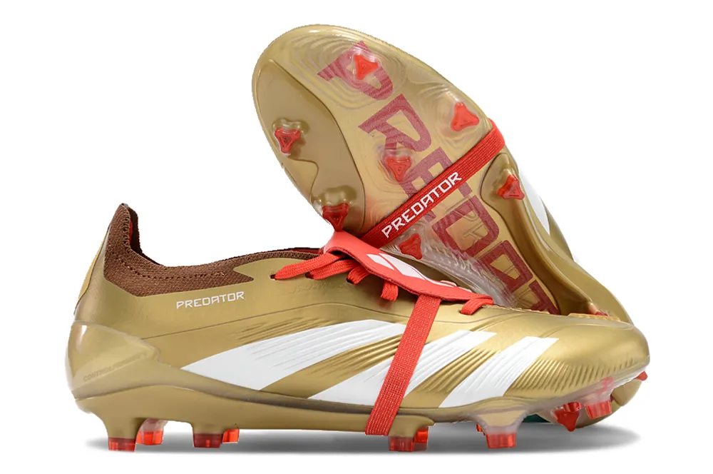 Adidas Predator Elite Shoes - Gold | Red | White - FREE SHIPPING WORLDWIDE