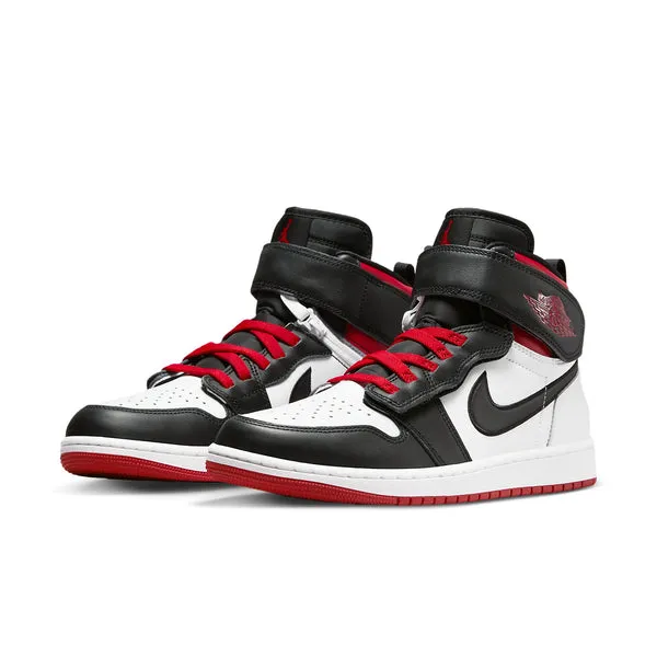 Air Jordan 1 HI Flyease 'Black Gym Red White' Sneakers, Black