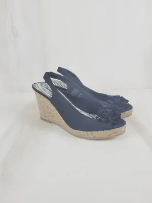 AMERICAN EAGLE CORK WEDGE BLACK HEELS LADIES SIZE 9 PRE-LOVED