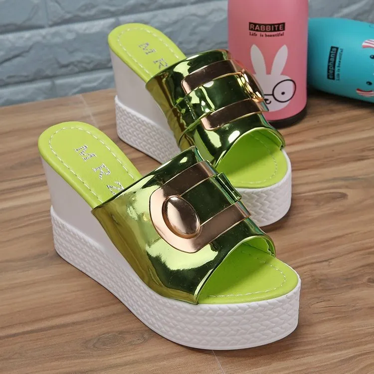 Amozae- Women's Slippers; Summer New Fish Mouth Wedge Platform Women's Shoes Fashion High Heel Sandals