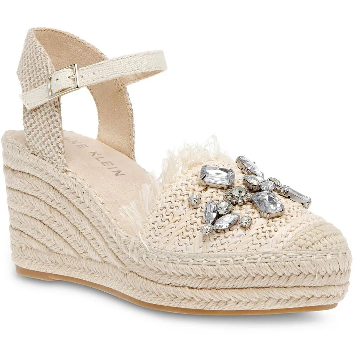 Anne Klein Womens Liberty Embellished Wedge Espadrille Heels