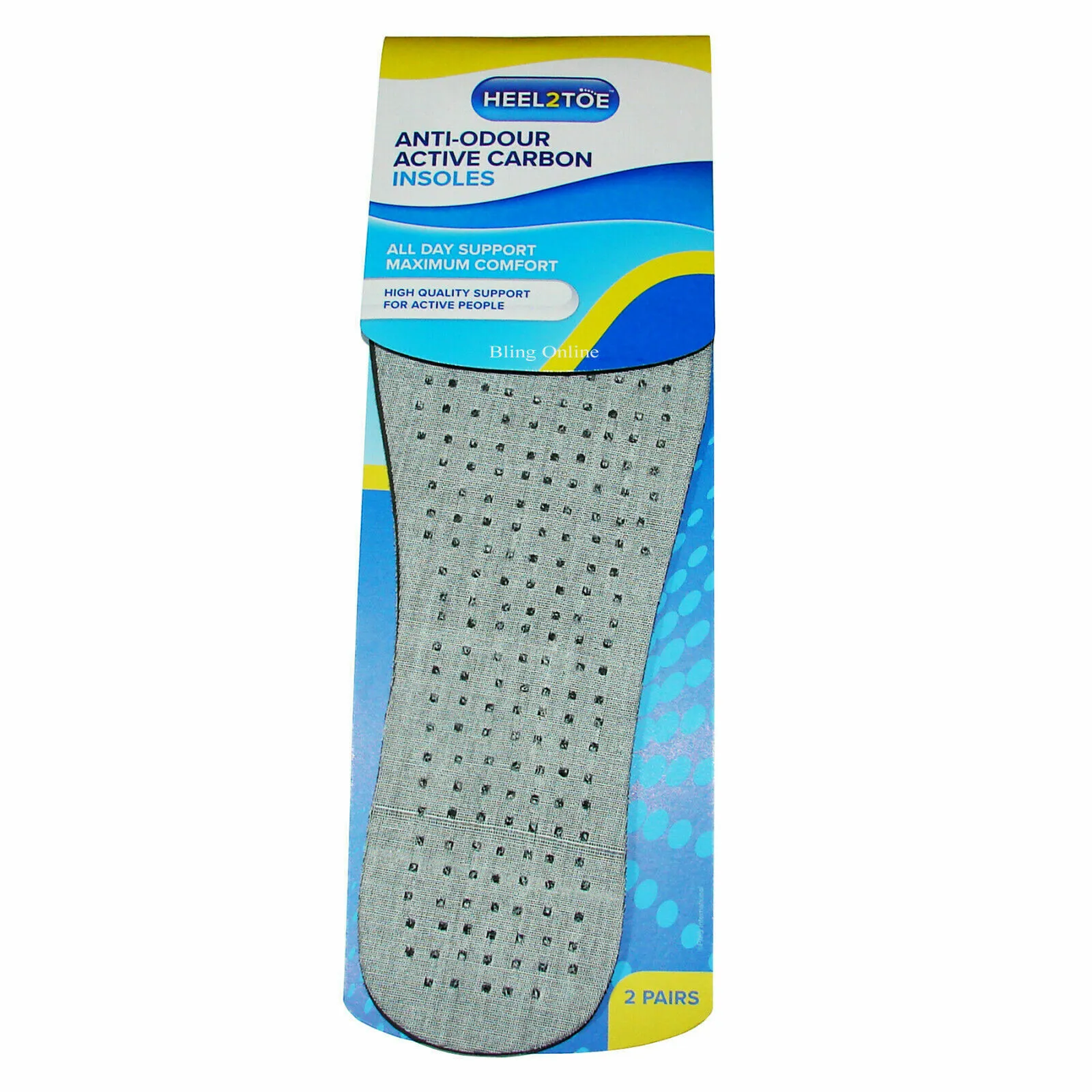 Anti Odour Insoles 2pk with Activated Carbon