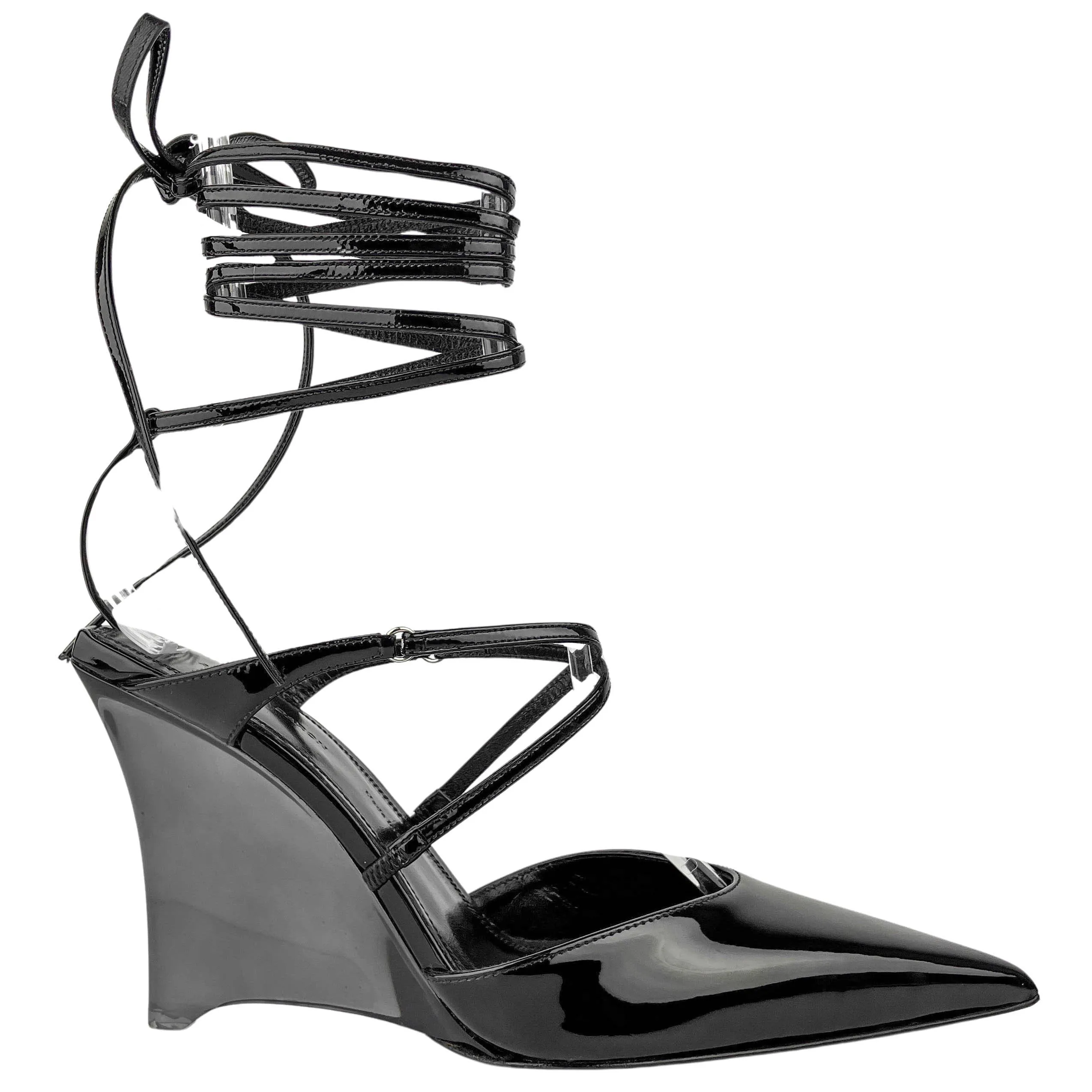 Ariella Baron Vetro Villain Patent Leather Heels in Black