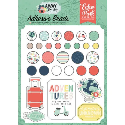 Away We Go Collection - Self Adhesive Decorative Brads