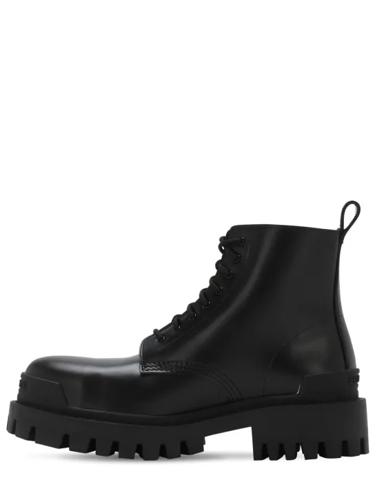 Balenciaga   Strike Bootie leather lace-up boots 