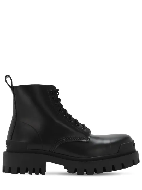 Balenciaga   Strike Bootie leather lace-up boots 