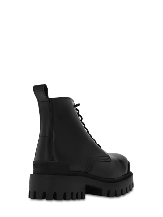 Balenciaga   Strike Bootie leather lace-up boots 