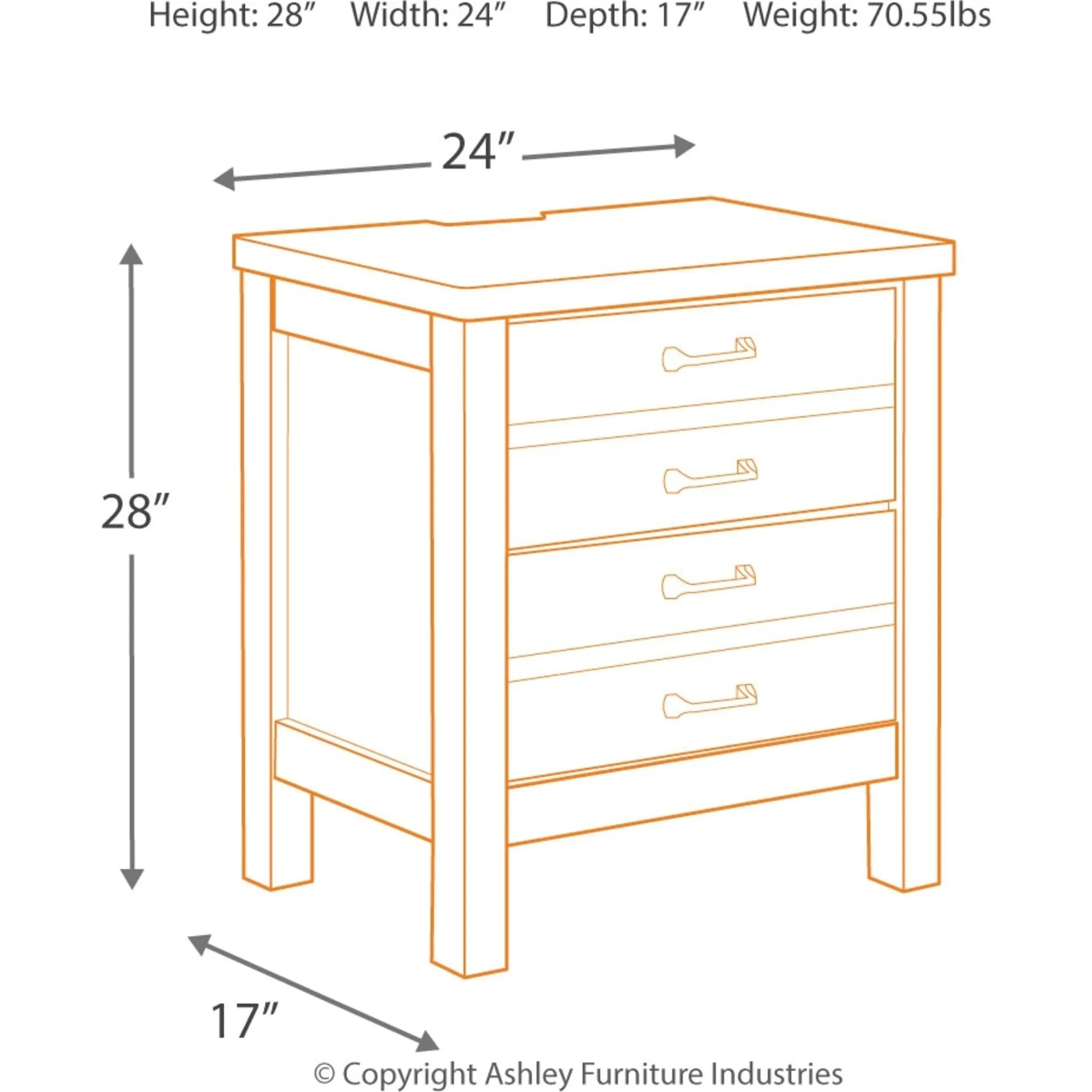 Baylow-EXCLUSIVE Two Drawer Nightstand