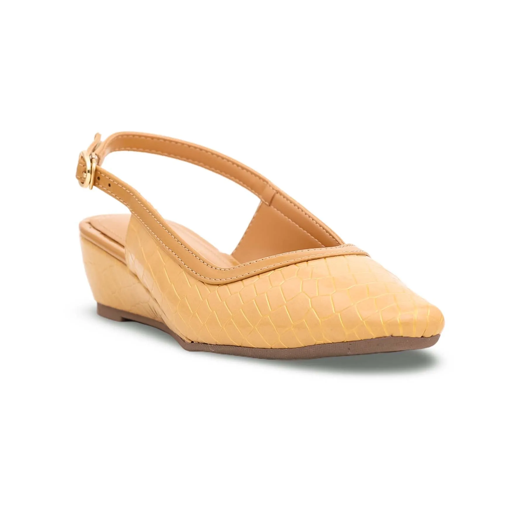 Beige Sling Back Wedge Sandal WN5322