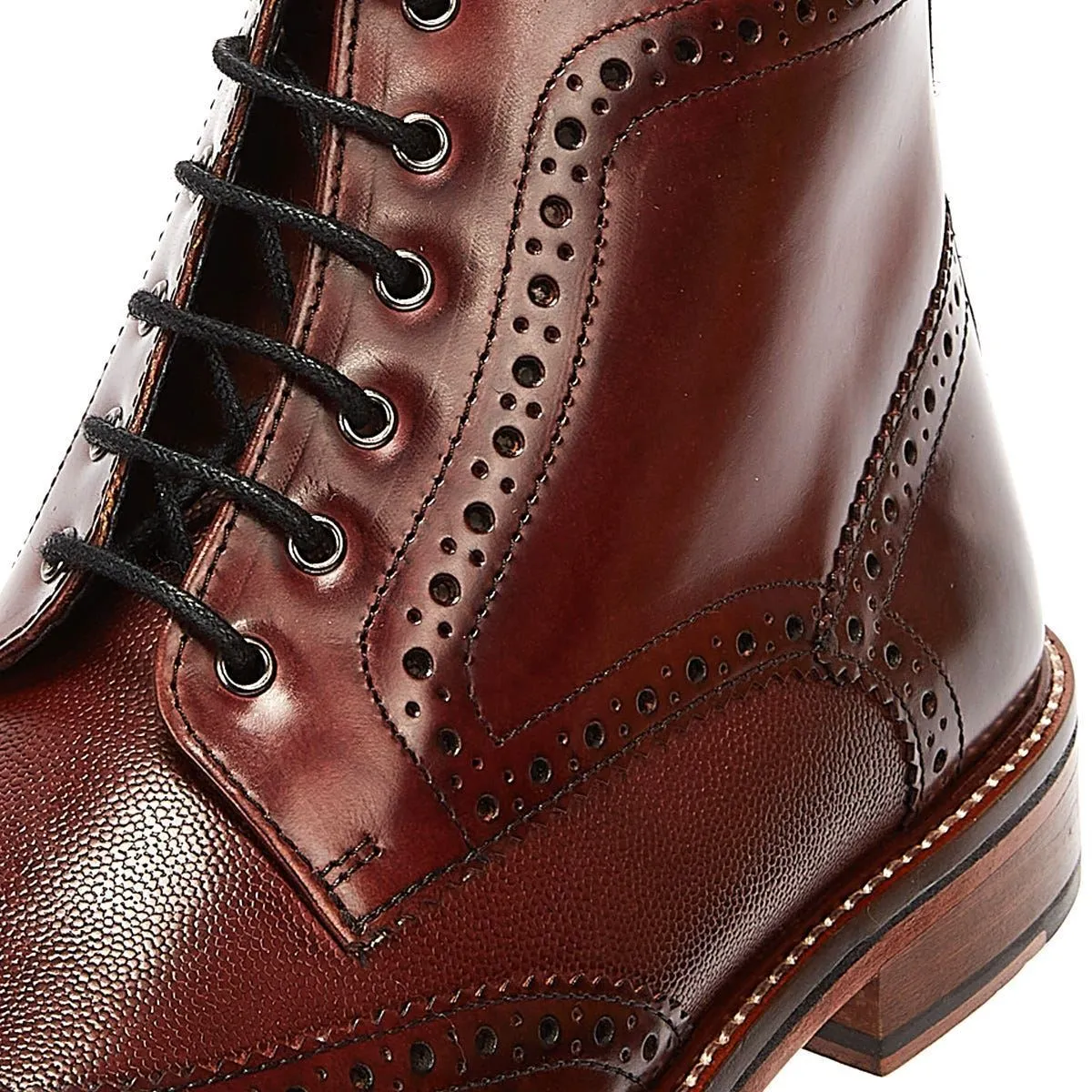 Ben Sherman Alfred Brogue Leather Men's Burgundy Boots