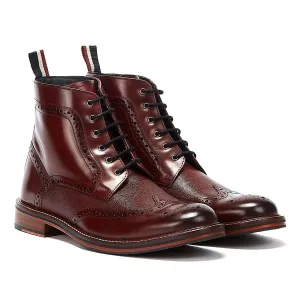 Ben Sherman Alfred Brogue Leather Men's Burgundy Boots