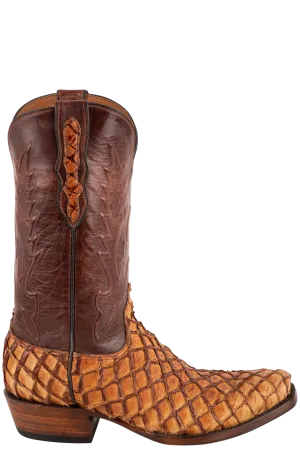 Black Jack Exclusive Pirarucu Cowboy Boots - Ginger Chestnut