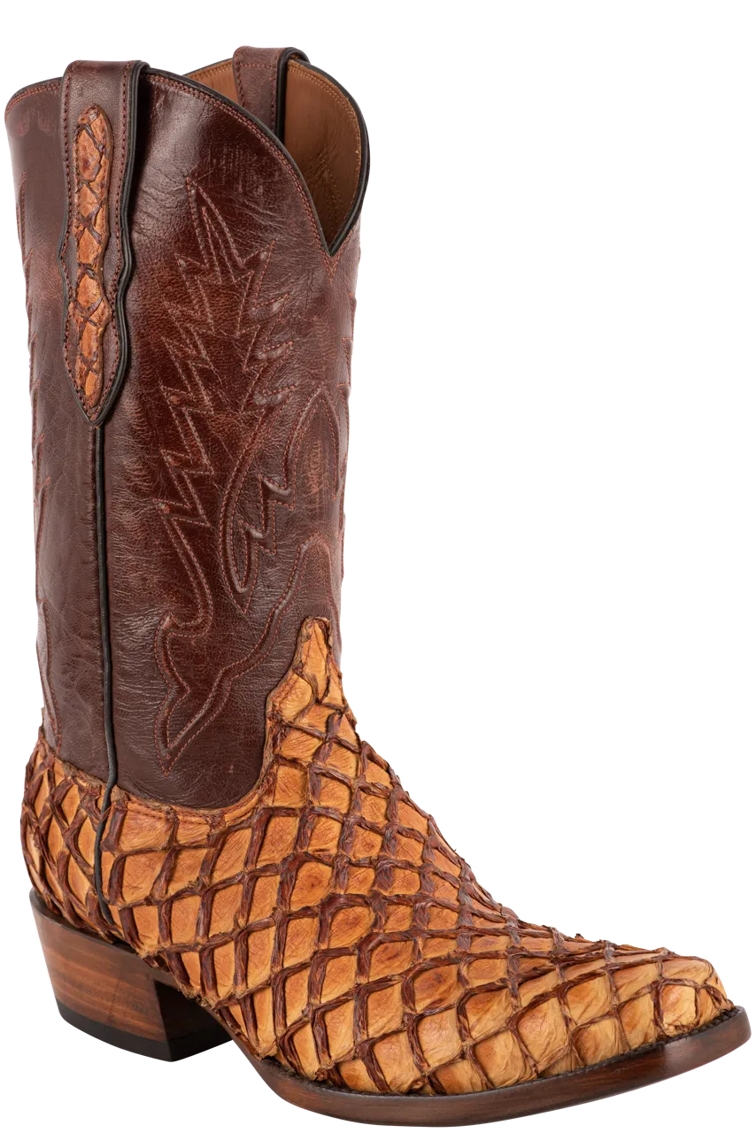 Black Jack Exclusive Pirarucu Cowboy Boots - Ginger Chestnut