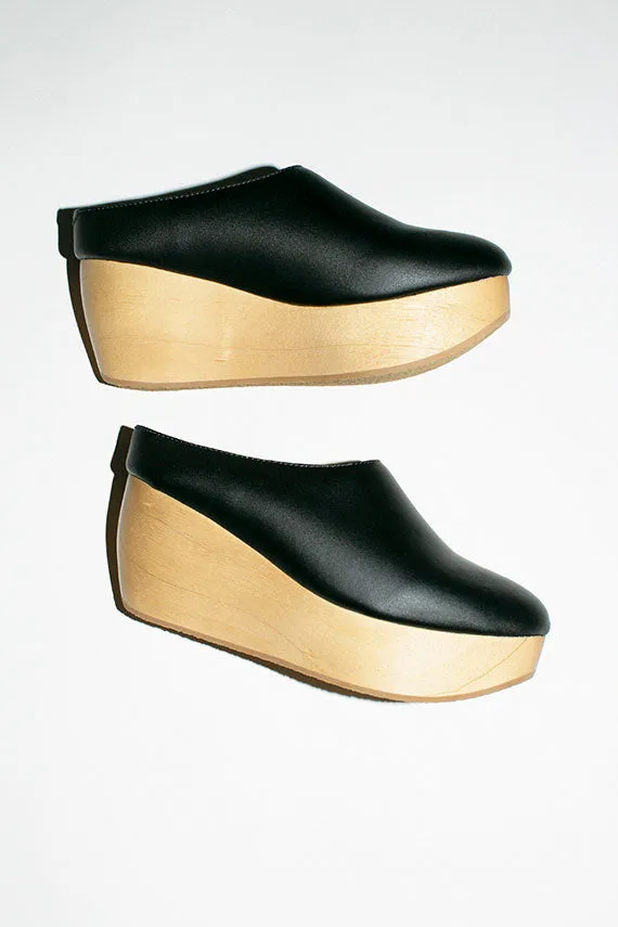 Black Vegan Platform Clog