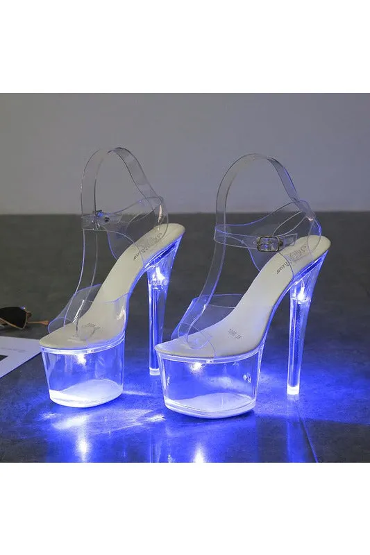 BLUE LED HIGH HEELS