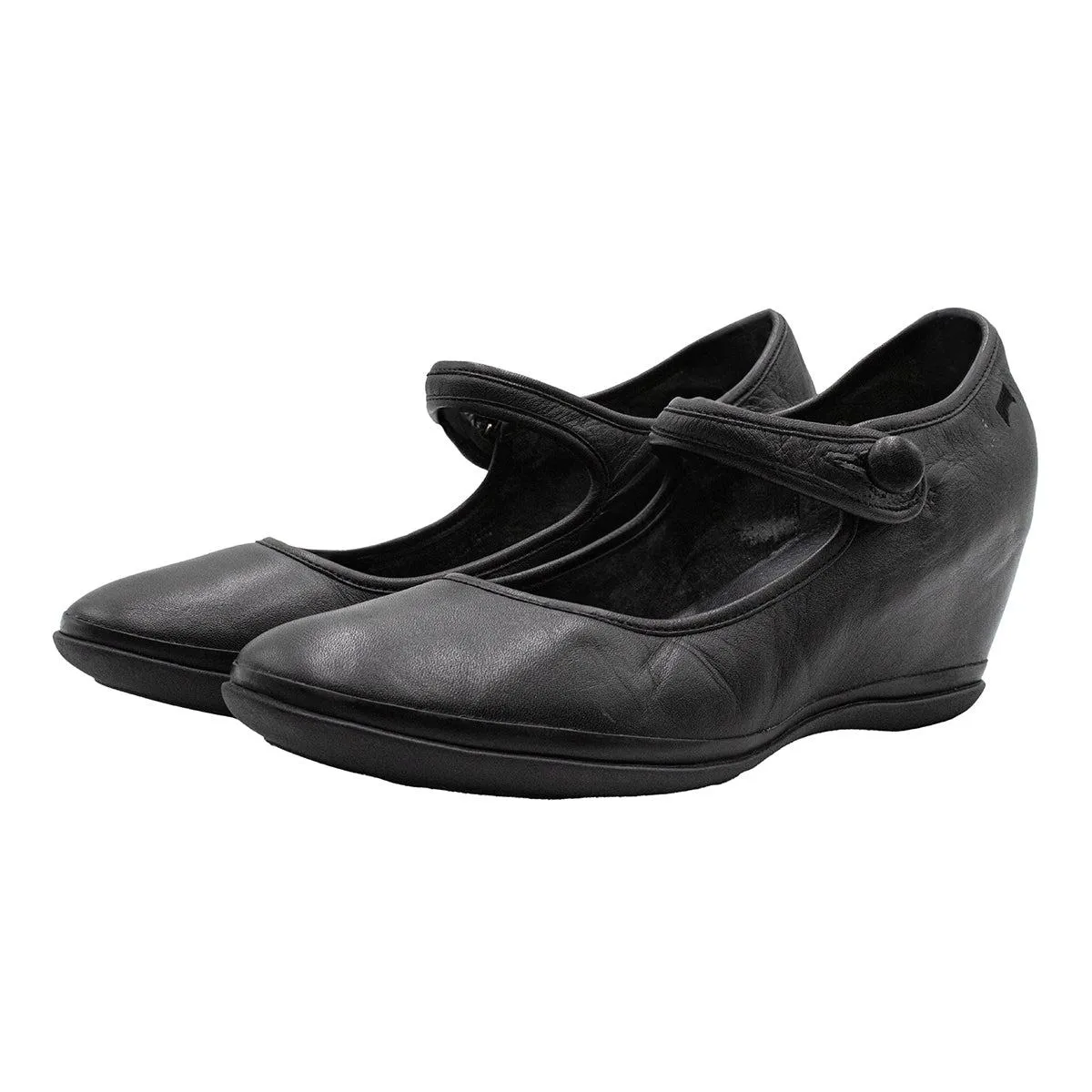 Camper Spiral Eses Wedge Shoes Leather Black Colour For Women