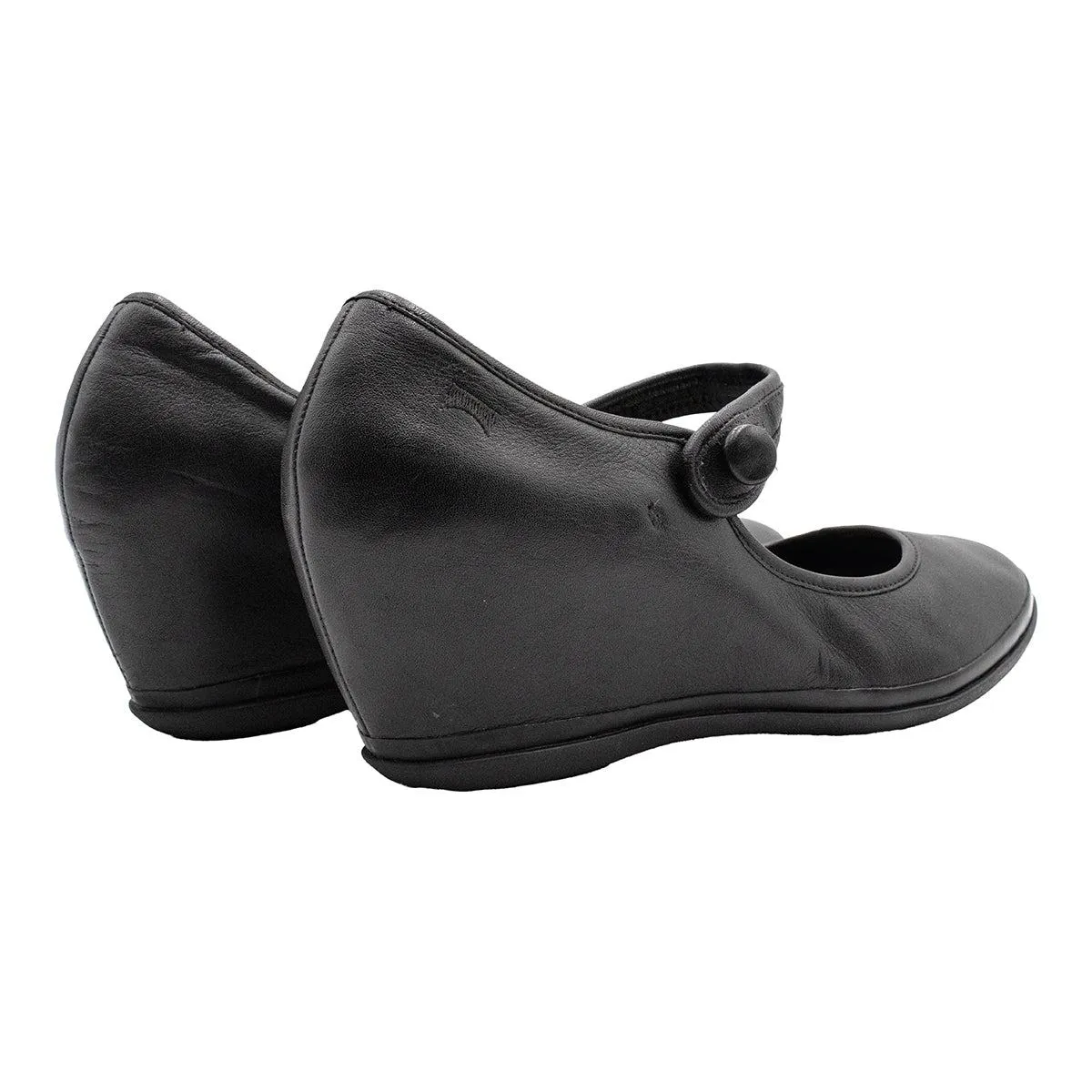 Camper Spiral Eses Wedge Shoes Leather Black Colour For Women