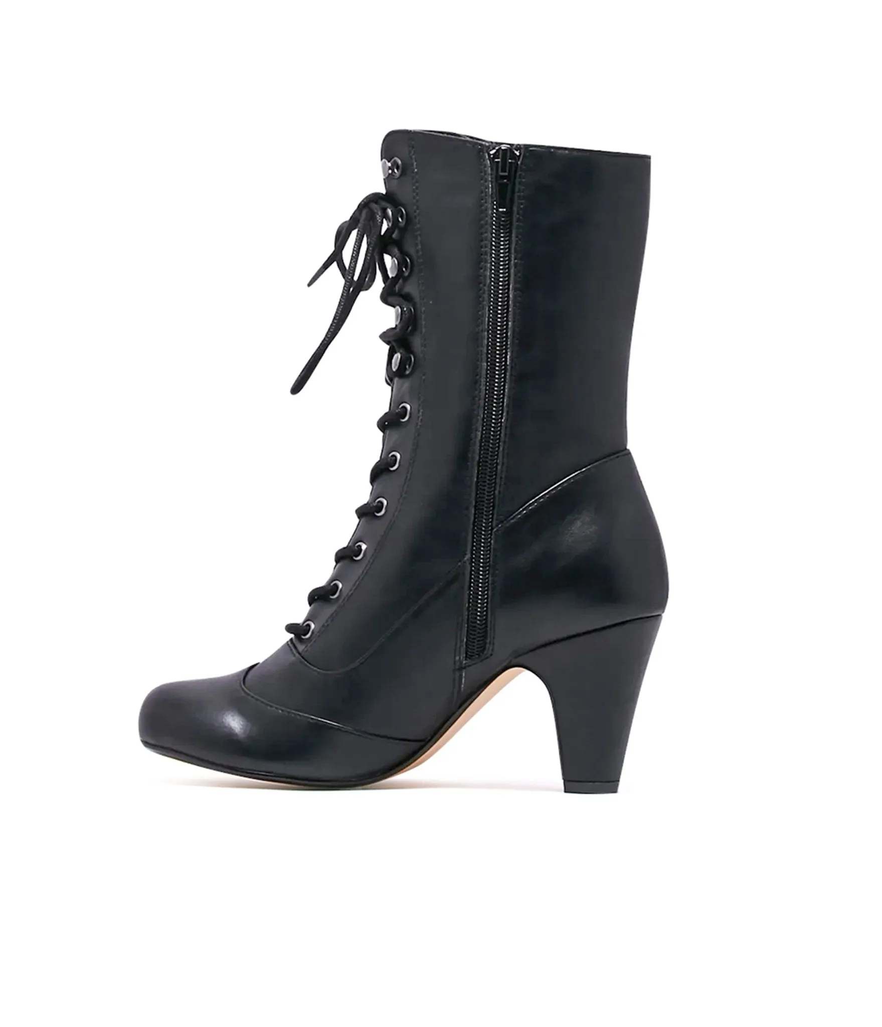 Chelsea Crew Black Leatherette Victorian Claire Boots