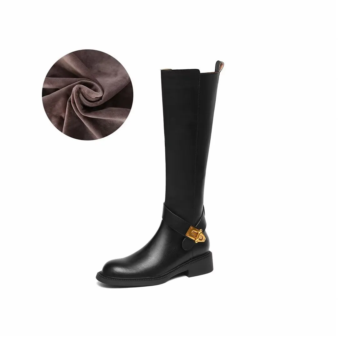 ChicVogue Leather Elegance Winter Boots