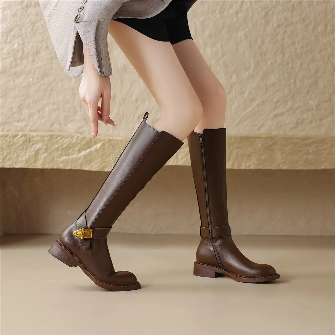 ChicVogue Leather Elegance Winter Boots