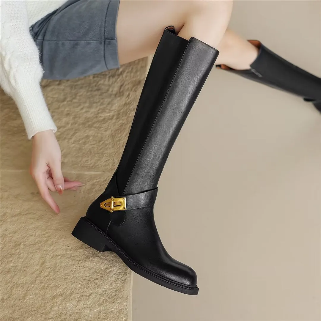 ChicVogue Leather Elegance Winter Boots