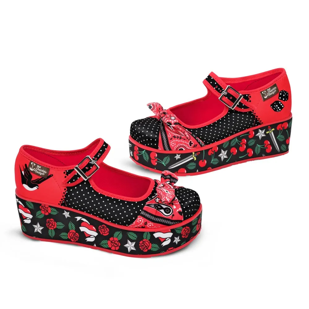 Chocolaticas® Rockabilly Women's Mary Jane Platform