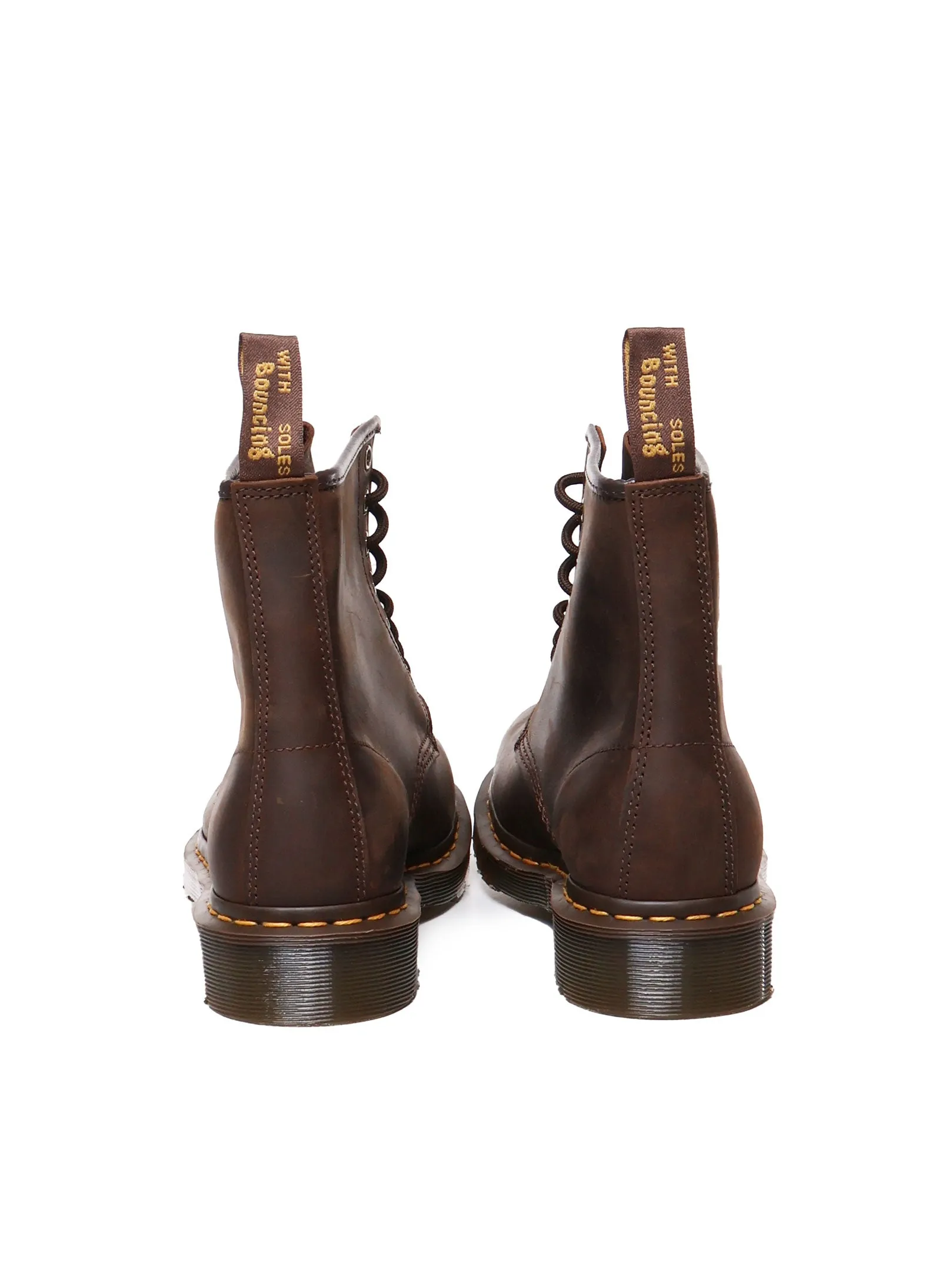 Dark Brown Leather Lace-Up Boots