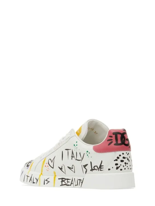 Dolce&amp;Gabbana   20mm Portofino leather sneakers 