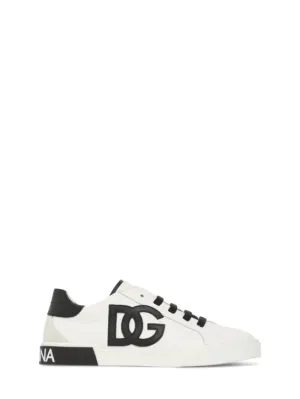 Dolce&amp;Gabbana   Logo print leather lace-up sneakers 