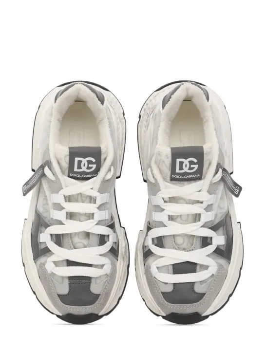 Dolce&amp;Gabbana   Logo print leather lace-up sneakers 