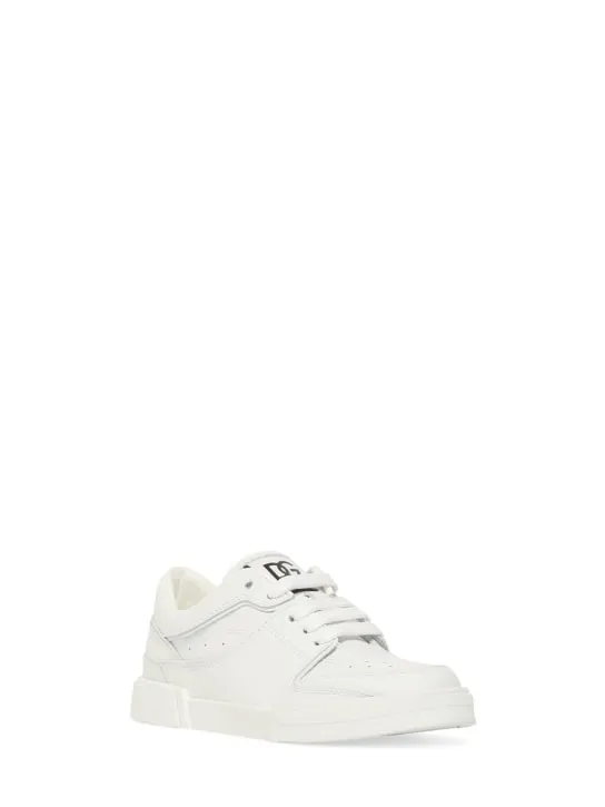 Dolce&amp;Gabbana   Logo print leather lace-up sneakers 