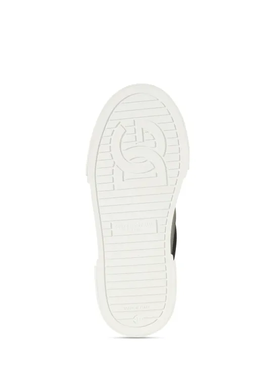 Dolce&amp;Gabbana   Logo print leather lace-up sneakers 