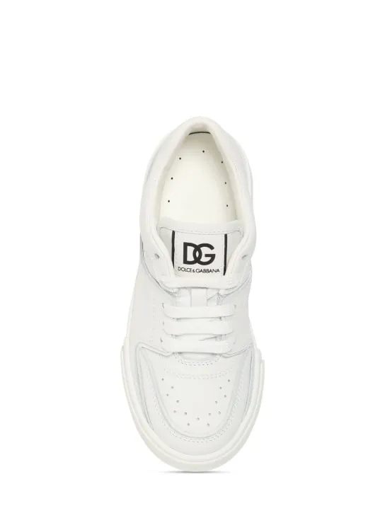 Dolce&amp;Gabbana   Logo print leather lace-up sneakers 