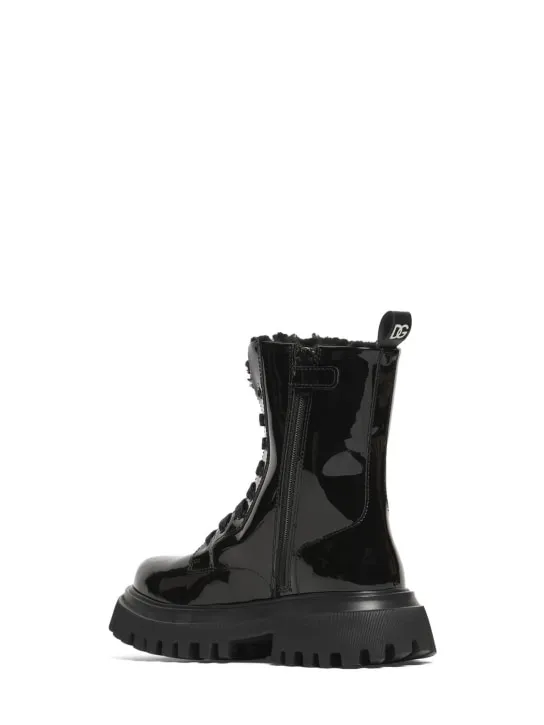 Dolce&amp;Gabbana   Patent leather boots w/ logo 