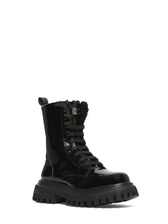 Dolce&amp;Gabbana   Patent leather boots w/ logo 