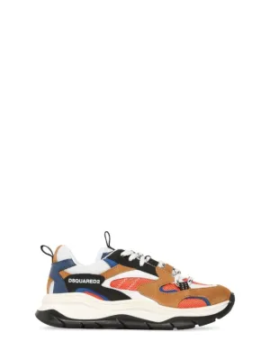 Dsquared2   Leather &amp; tech lace-up sneakers 