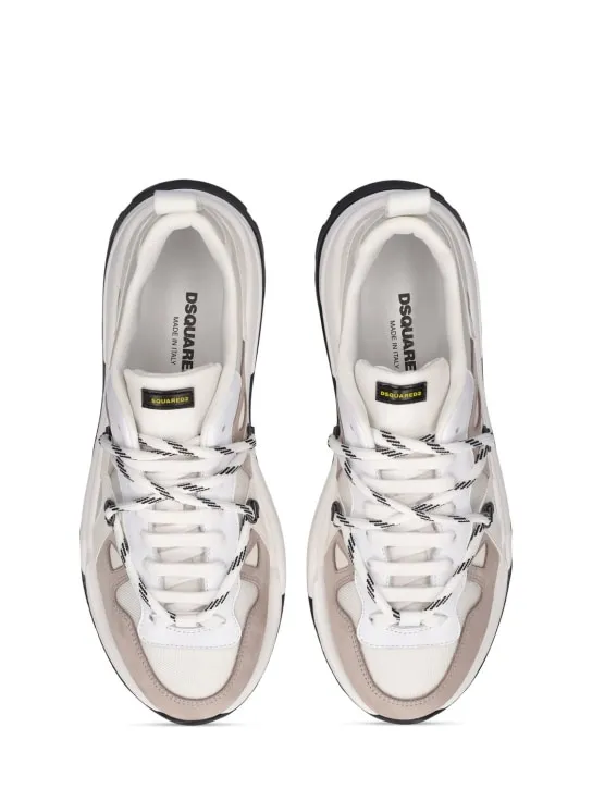 Dsquared2   Tech &amp; leather lace-up sneakers 