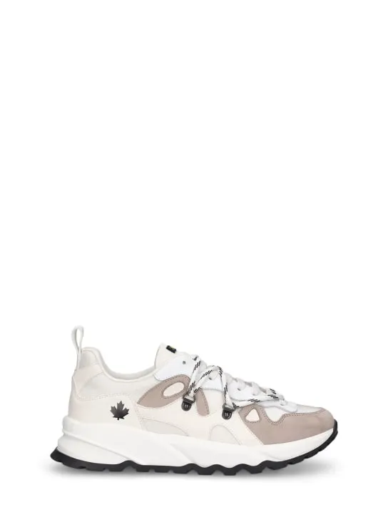 Dsquared2   Tech &amp; leather lace-up sneakers 