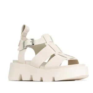 EOS Womens Kailan Platform Chunky Leather Sandal Bone