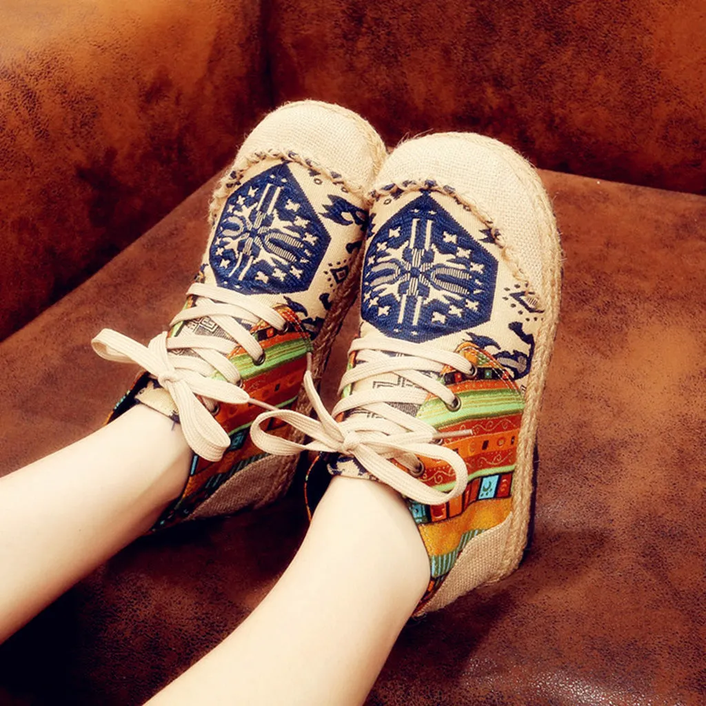 Ethnic Style Women's Linen Shoes 35-44