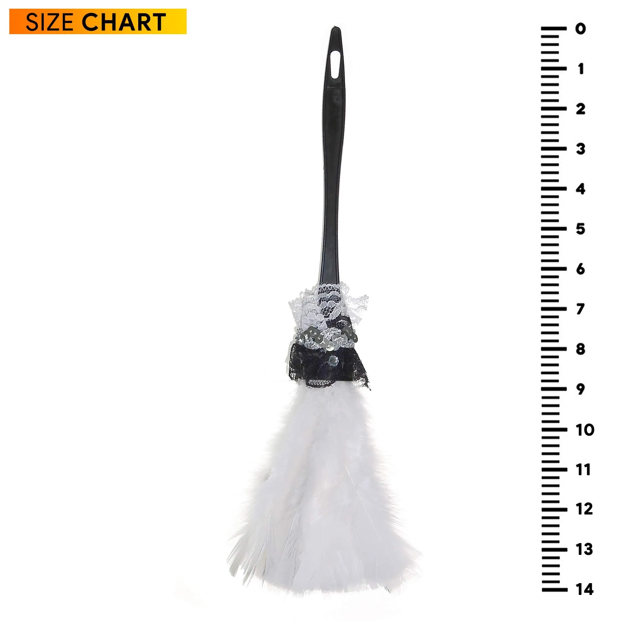 Feather Duster Maid Accessory - Soft White Cleaning Feather Dust Broom Costume Accessories Prop for French Maid Costumes