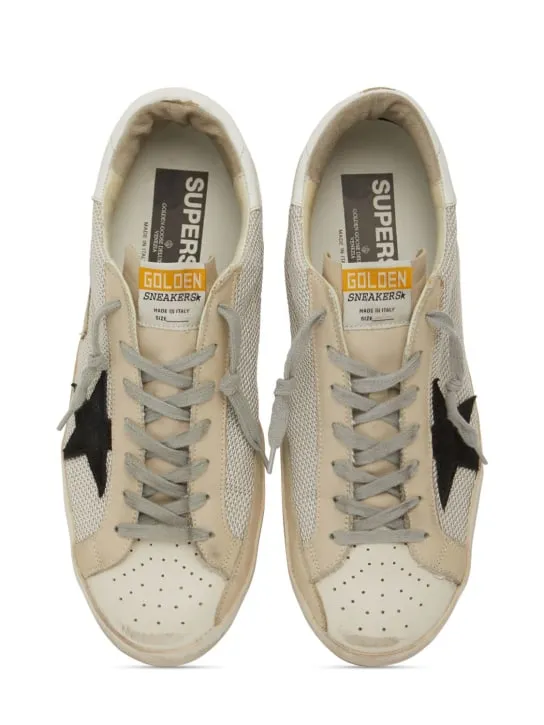 Golden Goose   20mm Super-star net &amp; suede sneakers 