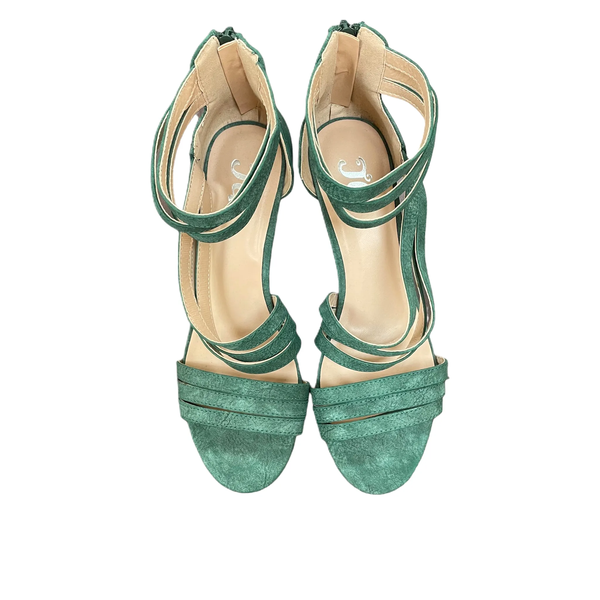 Green Sandals Heels Wedge By Jg Collections, Size: 7.5