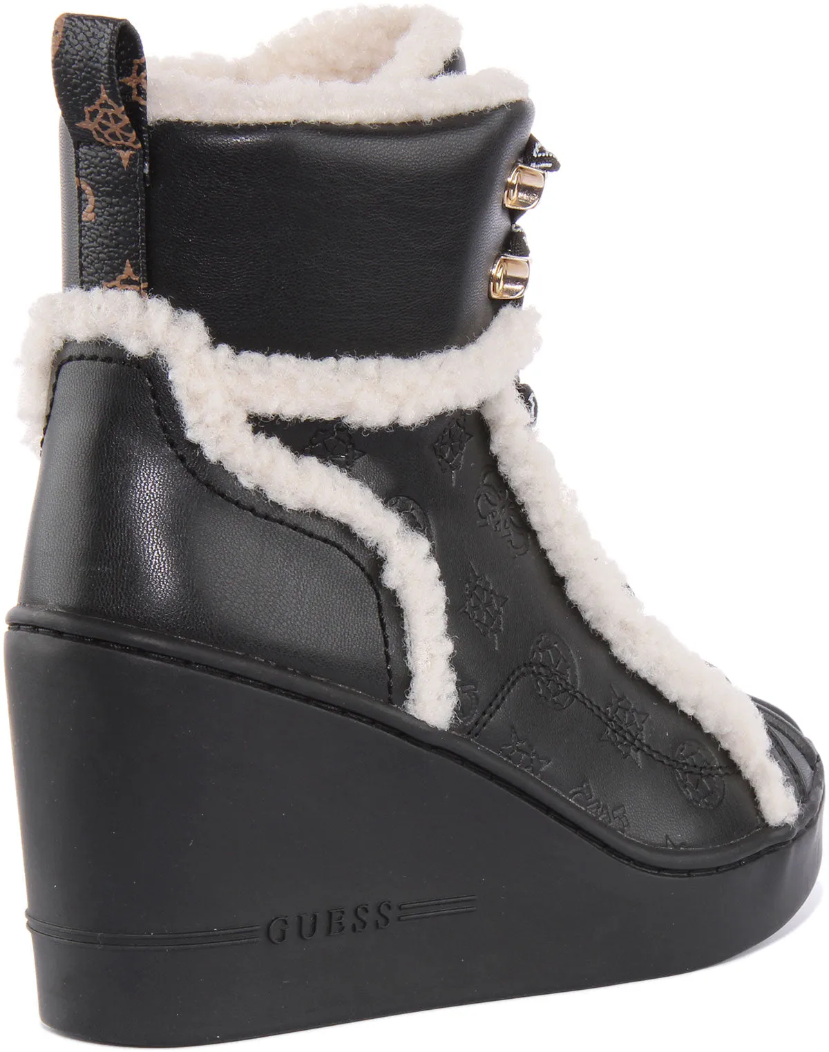 Guess Adalen 4G Wedge Trainer In Black For Women