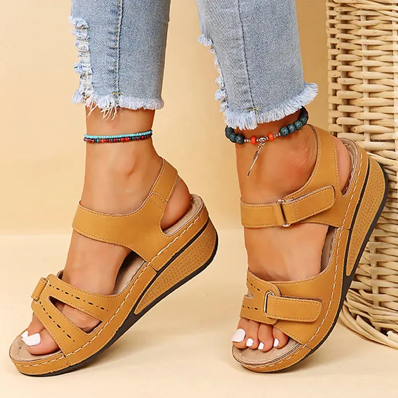 Hnzxzm Women Sandals Soft Bottom Wedge Heels Sandals Summer Shoes Women Platform Sandalias Mujer Elegant Wedges Shoes For Women