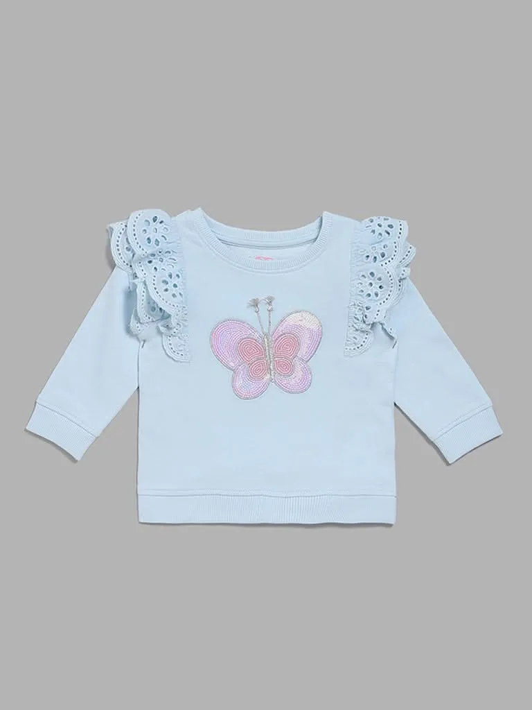 HOP Baby Blue Butterfly Top