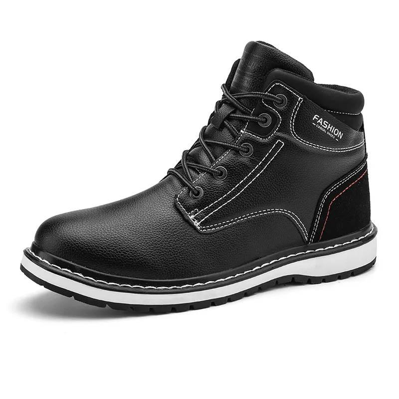 kkboxly kkboxly Men Outdoor Microfiber Leather Waterproof Comfy Lace-Up Tooling Boots