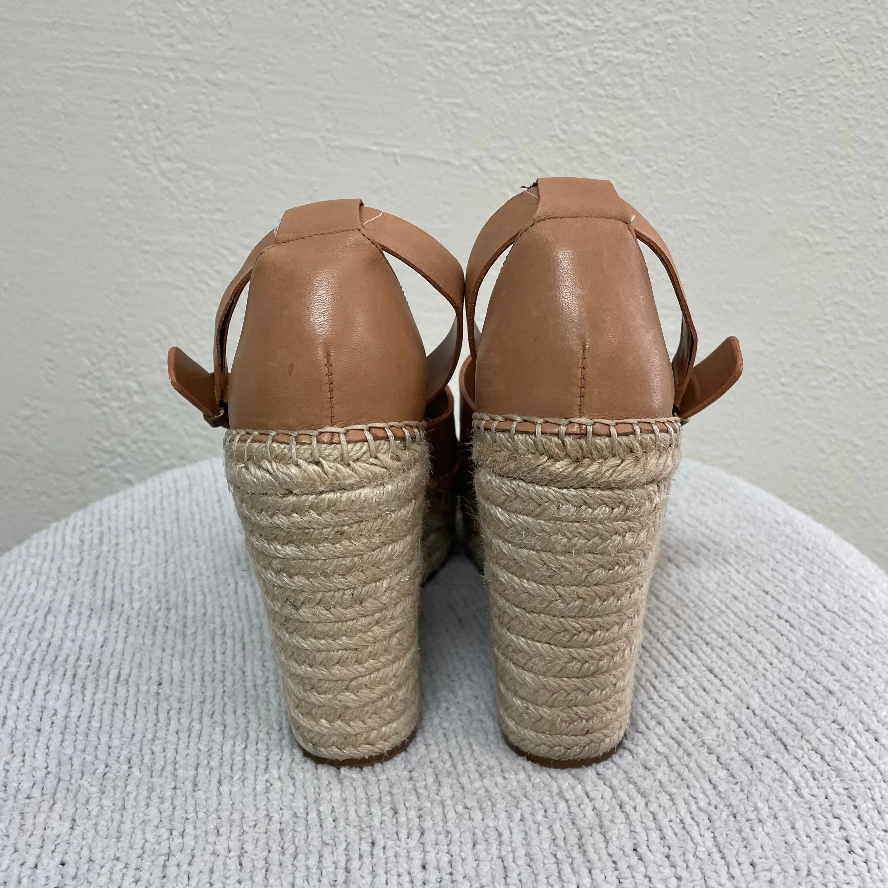 Leather Espadrille Wedges